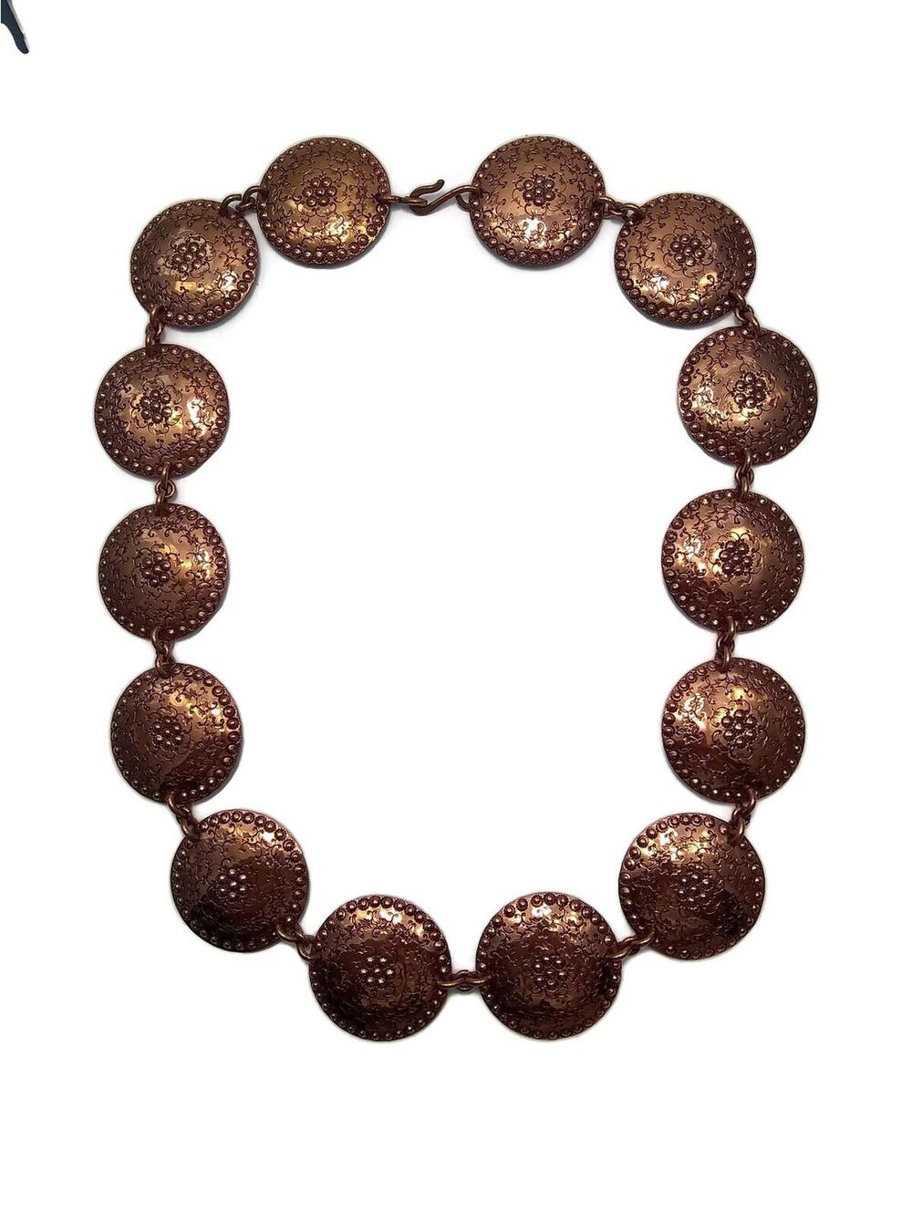 Gret Barkin New Hope PA Hand Wrought Copper Link Necklace.